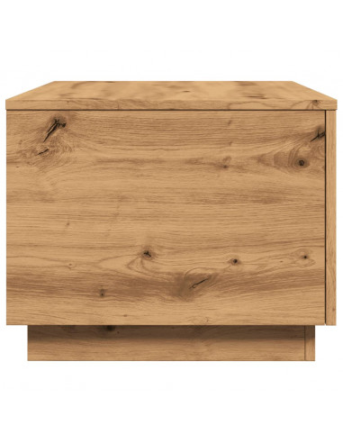 Tavolino da Salotto con Luci LED Rovere Artigianale 90x50x40 cm