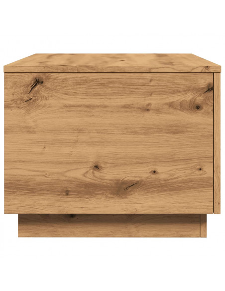 Tavolino da Salotto con Luci LED Rovere Artigianale 90x50x40 cm