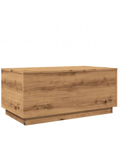 Tavolino da Salotto con Luci LED Rovere Artigianale 90x50x40 cm