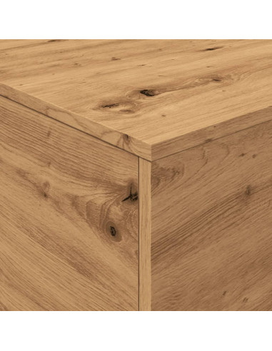 Tavolino da Salotto con Luci LED Rovere Artigianale 90x50x40 cm