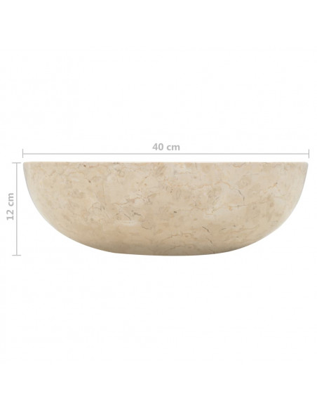 Lavandino 40x12 cm in Marmo Crema