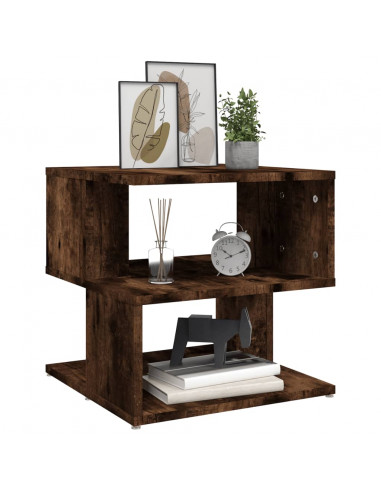 Tavolino da Salotto Rovere Fumo 40x40x40cm in Legno Multistrato