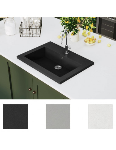 Lavandino in Granito 600x450x120 mm Nero