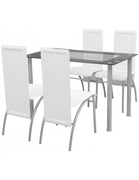 Set Sala Da Pranzo 5 Pezzi Bianco