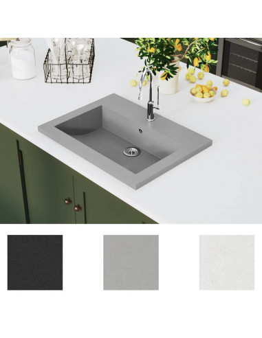 Lavandino in Granito 600x450x120 mm Grigio