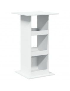 Tavolo Bar con Portaoggetti Bianco 60x60x102 cm in Truciolato 2