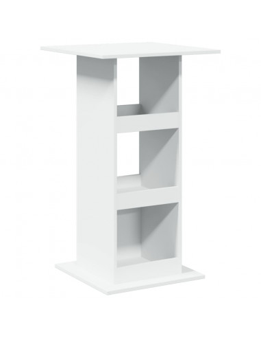 Tavolo Bar con Portaoggetti Bianco 60x60x102 cm in Truciolato