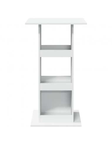 Tavolo Bar con Portaoggetti Bianco 60x60x102 cm in Truciolato