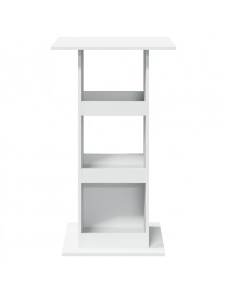 Tavolo Bar con Portaoggetti Bianco 60x60x102 cm in Truciolato