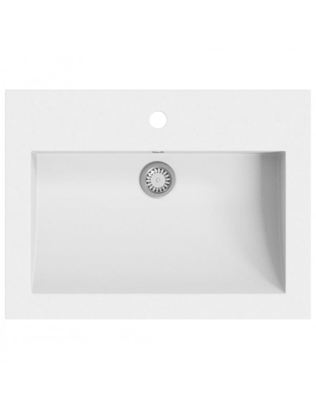 Lavandino in Granito 600x450x120 mm Bianco