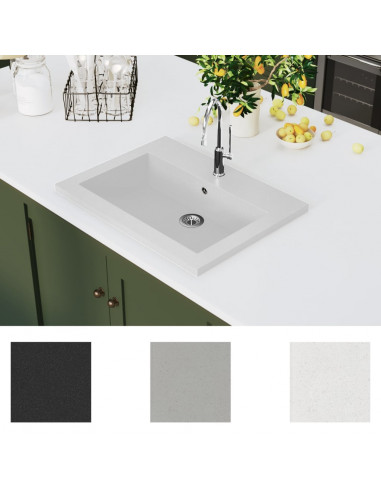 Lavandino in Granito 600x450x120 mm Bianco