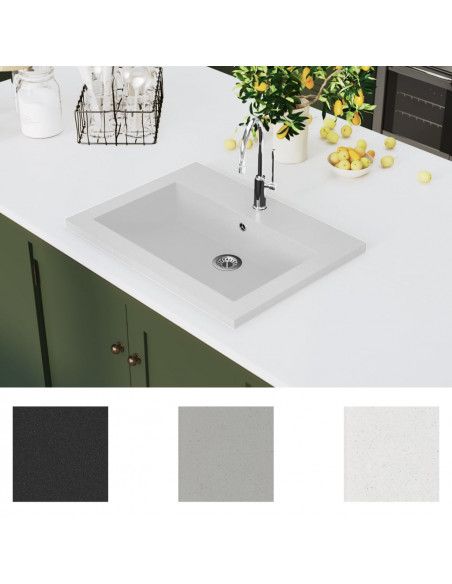 Lavandino in Granito 600x450x120 mm Bianco