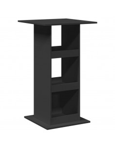 Tavolo Bar con Portaoggetti Nero 60x60x102 cm in Multistrato 2