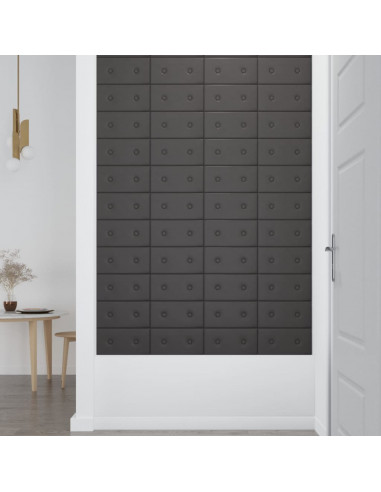Pannelli Murali 12 pz Grigi 30x15 cm in Similpelle 0,54 m²