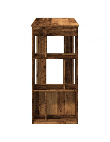 Tavolo Bar con Rastrelliera Antico 102x50x103,5 cm Multistrato