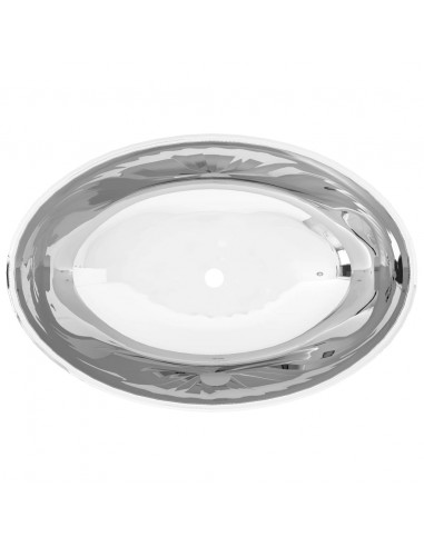 Lavandino 40x33x13,5 cm in Ceramica Argento