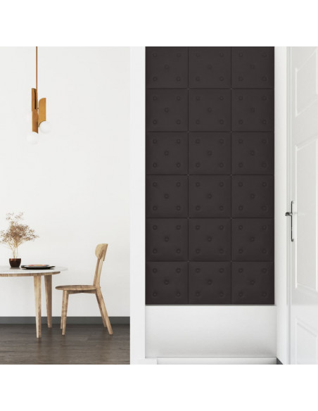Pannelli Murali 12 pz Neri 30x30 cm Similpelle 1,08 m²