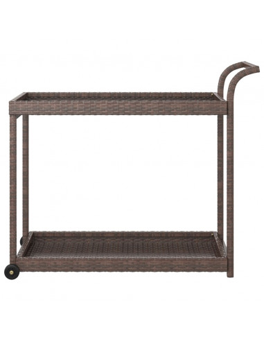 Carrello da Bar Marrone 100x45x83 cm in Polyrattan