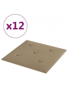 Pannelli Murali 12 pz Cappuccino 30x30 cm Similpelle 1,08 m² 2