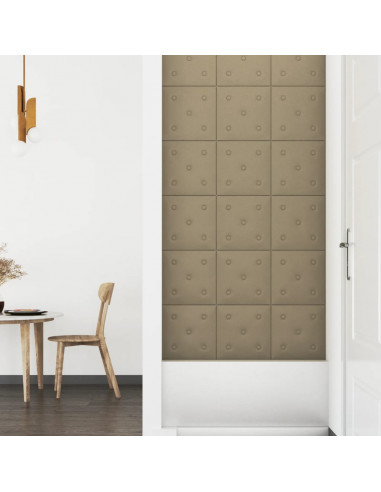 Pannelli Murali 12 pz Cappuccino 30x30 cm Similpelle 1,08 m²