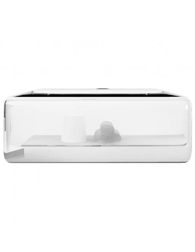 Lavandino con Troppopieno 41x41x15 cm in Ceramica Argento