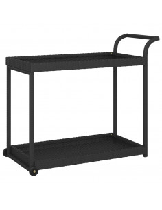 Carrello da Bar Nero 100x45x83 cm in Polyrattan 2