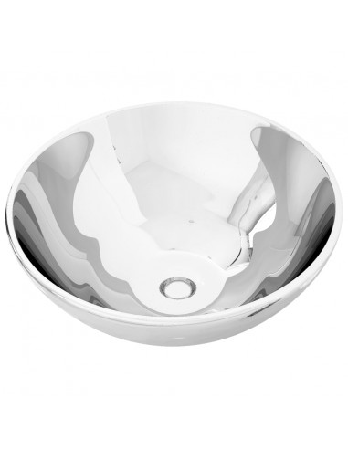 Lavandino 32,5x14 cm in Ceramica Argento