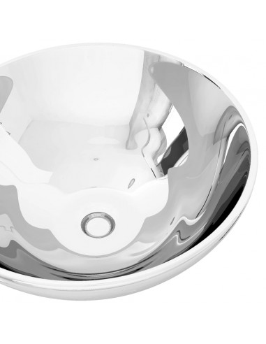 Lavandino 32,5x14 cm in Ceramica Argento