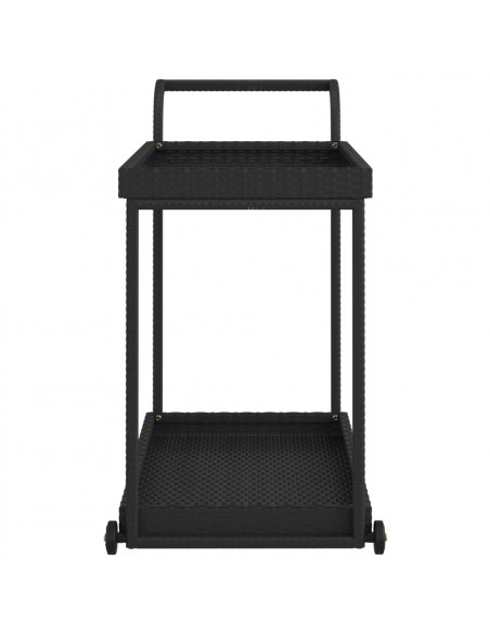 Carrello da Bar Nero 100x45x83 cm in Polyrattan