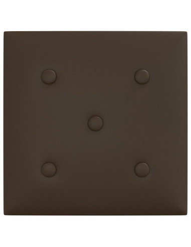 Pannelli Murali 12 pz Marroni 30x30 cm Similpelle 1,08 m²