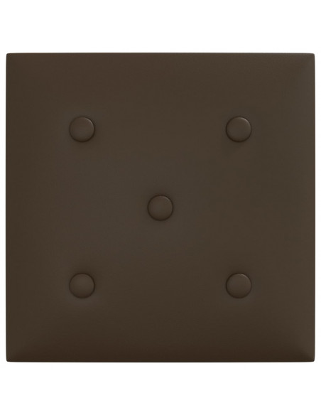 Pannelli Murali 12 pz Marroni 30x30 cm Similpelle 1,08 m²