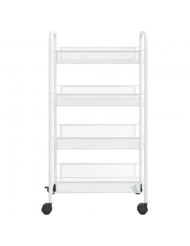 Carrello da Cucina con 4 Ripiani Bianco 46x26x64 cm in Ferro