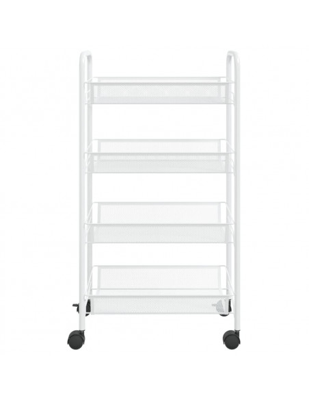 Carrello da Cucina con 4 Ripiani Bianco 46x26x64 cm in Ferro