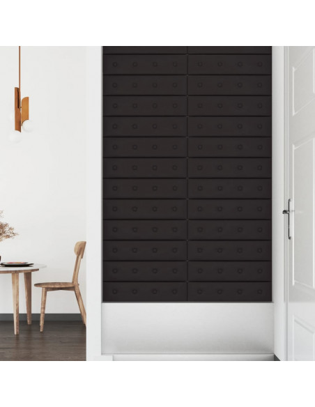 Pannelli Murali 12 pz Neri 60x15 cm Similpelle 1,08 m²