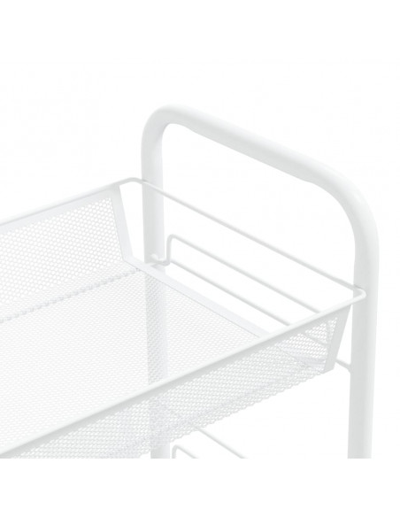 Carrello da Cucina con 4 Ripiani Bianco 46x26x64 cm in Ferro