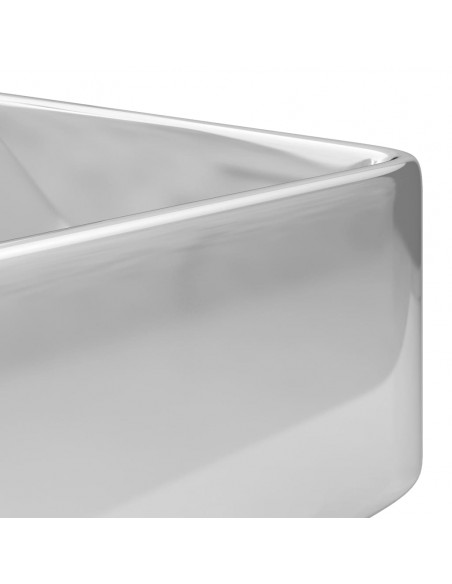 Lavandino con Foro per Rubinetto 48x37x13,5 cm Ceramica Argento