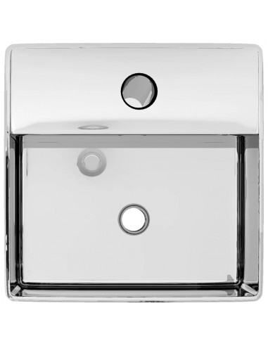Lavandino con Foro per Rubinetto 38x30x11,5 cm Ceramica Argento