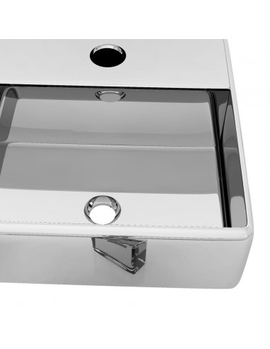Lavandino con Foro per Rubinetto 38x30x11,5 cm Ceramica Argento