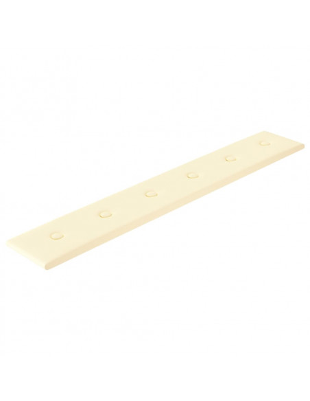 Pannelli Murali 12 pz Crema 90x15 cm in Similpelle 1,62 m²