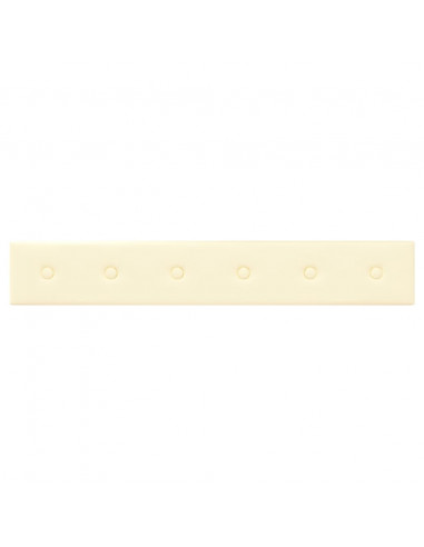 Pannelli Murali 12 pz Crema 90x15 cm in Similpelle 1,62 m²
