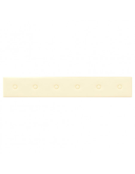 Pannelli Murali 12 pz Crema 90x15 cm in Similpelle 1,62 m²
