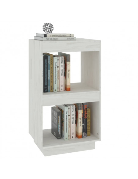 Libreria Bianca 40x35x71 cm in Legno Massello di Pino