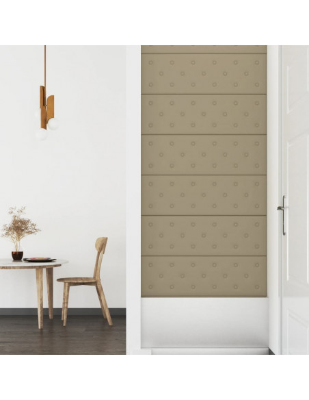 Pannelli Murali 12 pz Cappuccino 90x30 cm in Similpelle 3,24 m²