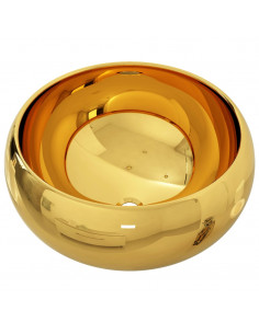 Lavandino 40x15 cm in Ceramica Oro 2