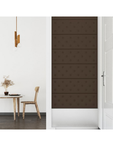 Pannelli Murali 12 pz Marroni 90x30 cm in Similpelle 3,24 m²