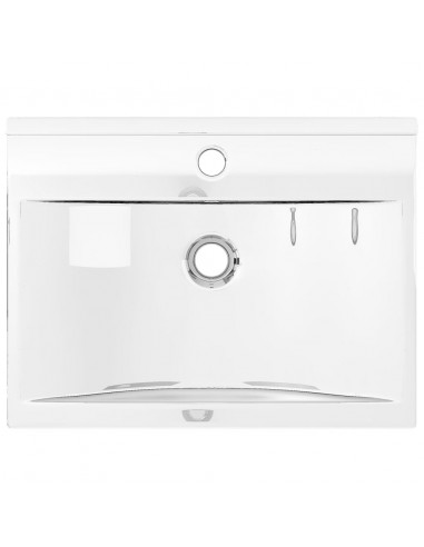 Lavandino con Troppopieno 60x46x16 cm in Ceramica Argento