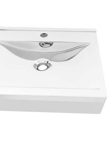 Lavandino con Troppopieno 60x46x16 cm in Ceramica Argento