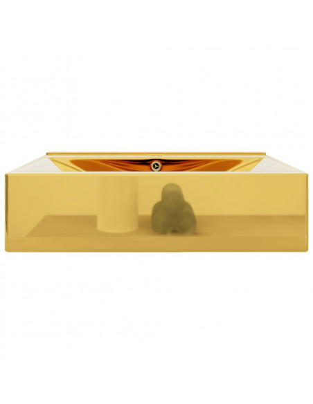 Lavandino con Troppopieno 60x46x16 cm in Ceramica Oro