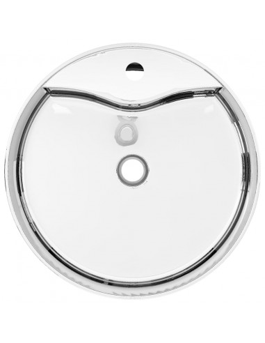 Lavandino con Troppopieno 46,5x15,5 cm in Ceramica Argento