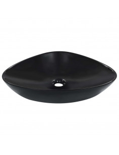 Lavandino 58,5x39x14 cm in Ceramica Nero 2